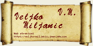 Veljko Miljanić vizit kartica